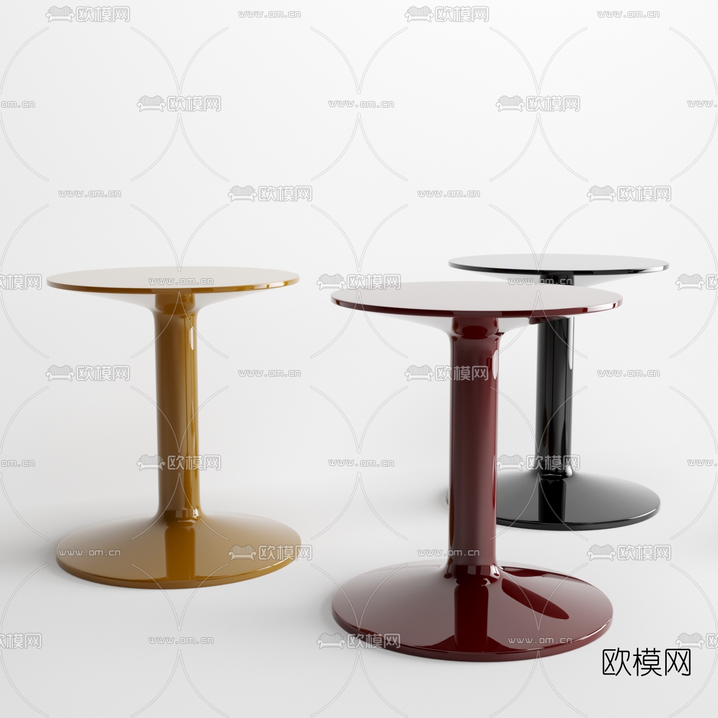 现代简易圆几3d模型
