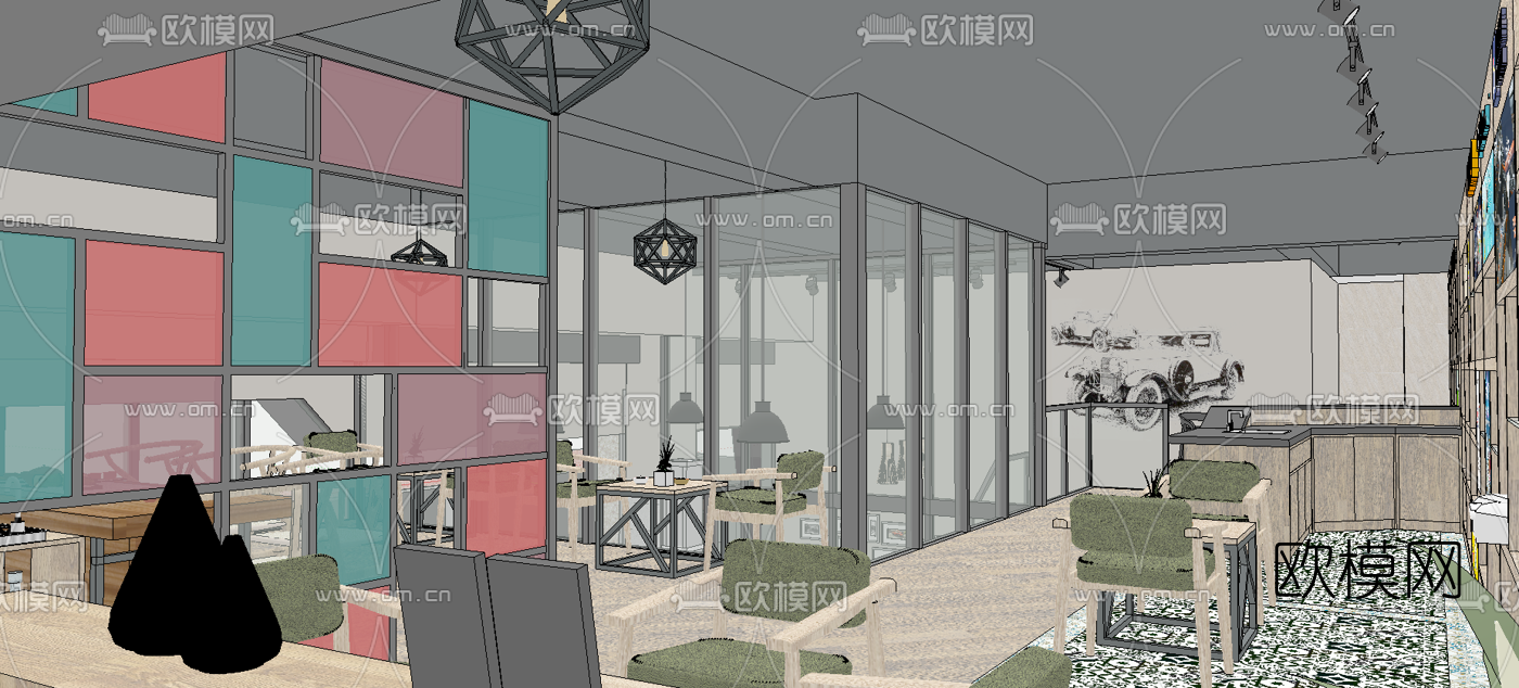 现代汽车4S店su模型下载（渲染图4）