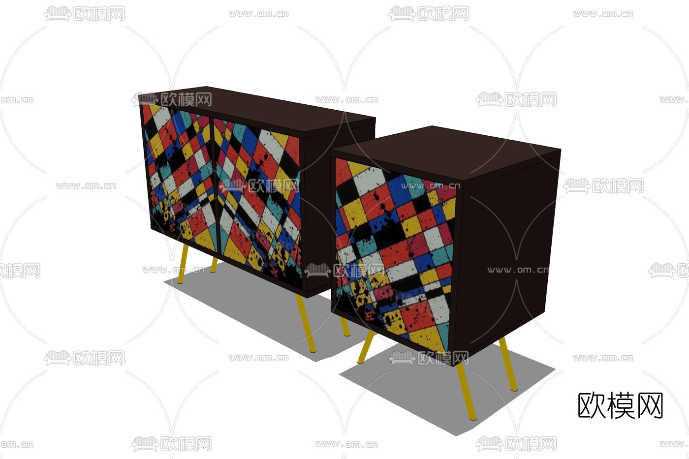 北欧边柜免费su模型下载
