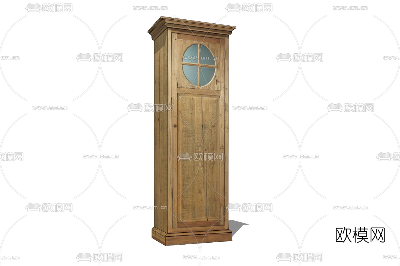 北欧原木衣柜免费su模型下载