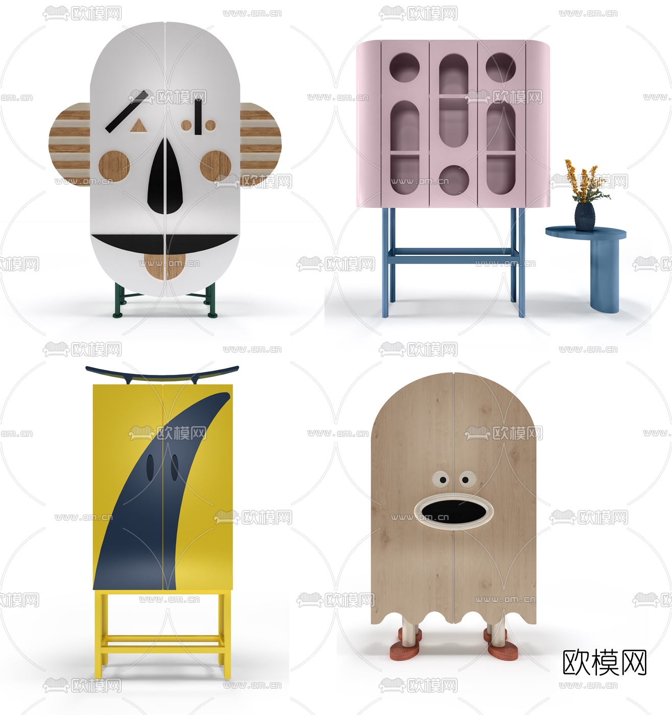 现代儿童衣柜3d模型