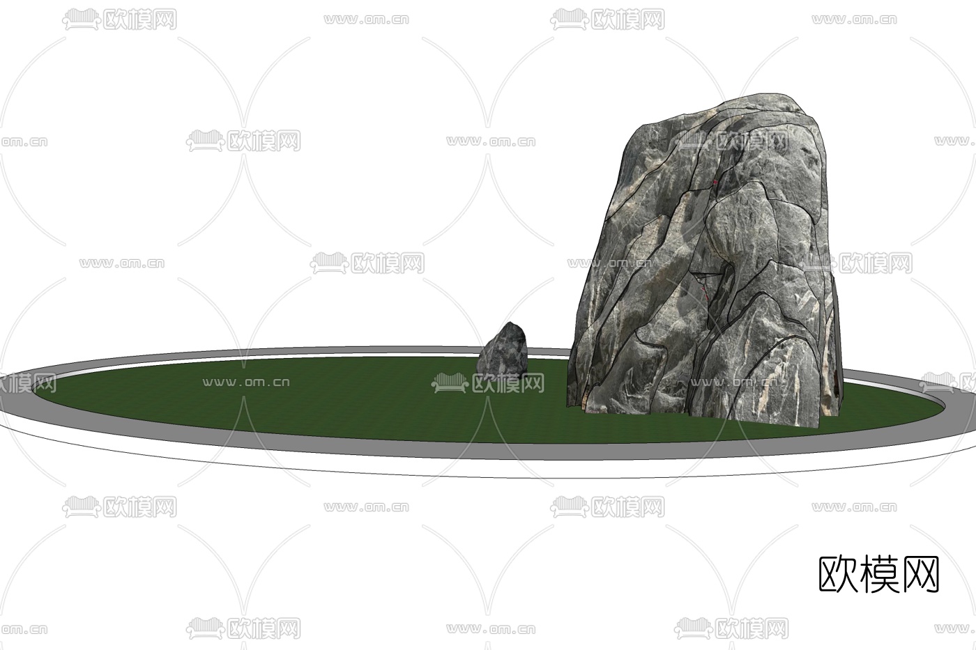 自然风石头免费su模型下载