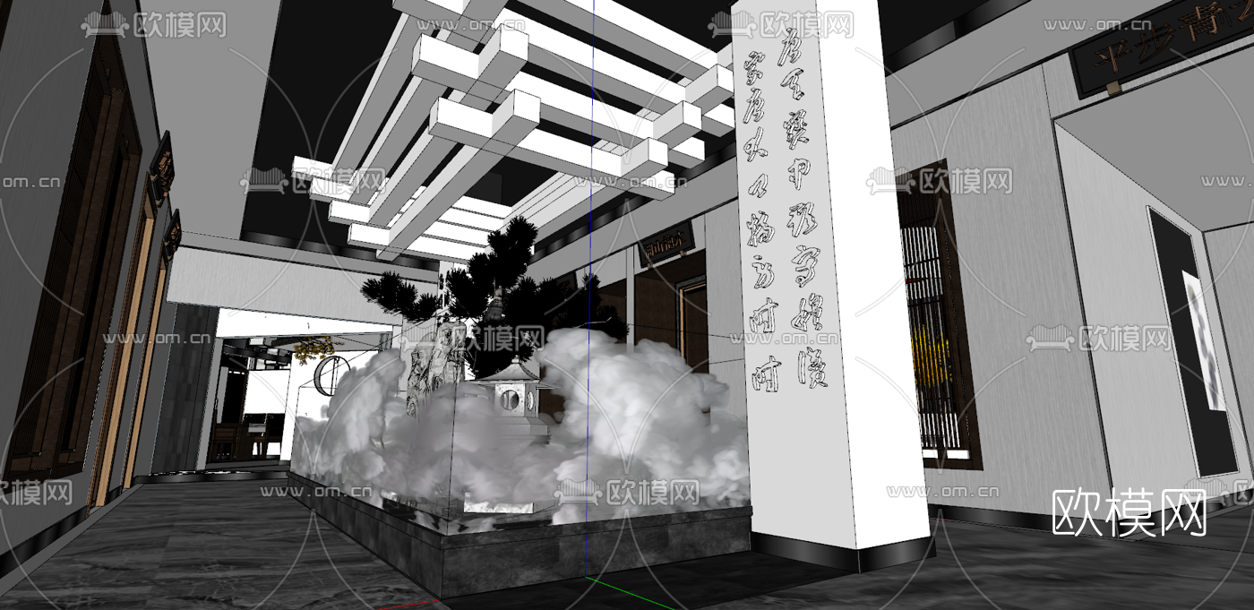 新中式徽菜主题餐厅su模型下载（渲染图8）