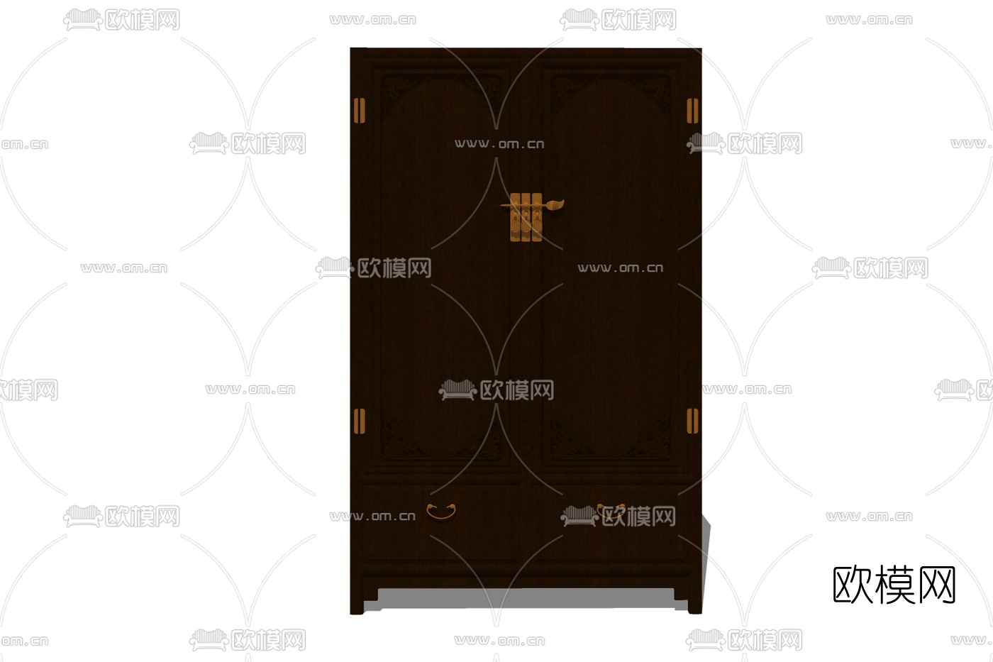 欧式实木边柜免费su模型下载