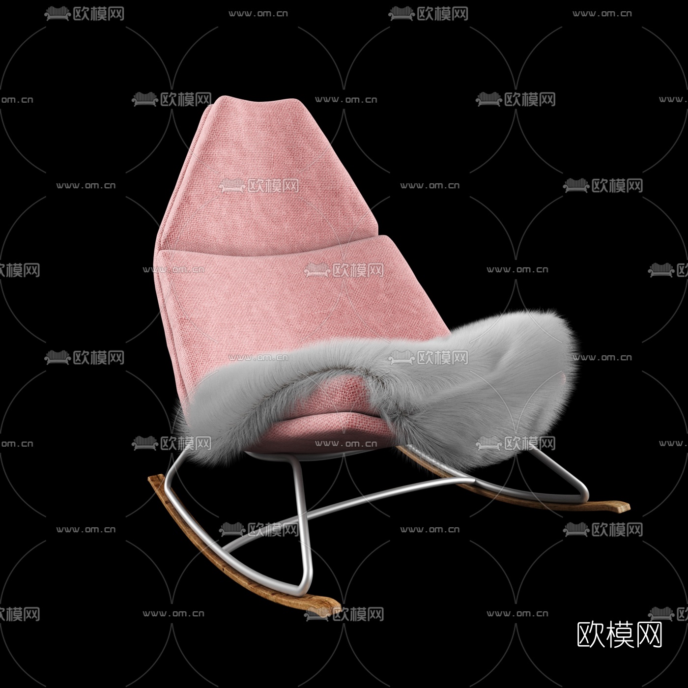 现代布艺休闲摇椅3d模型
