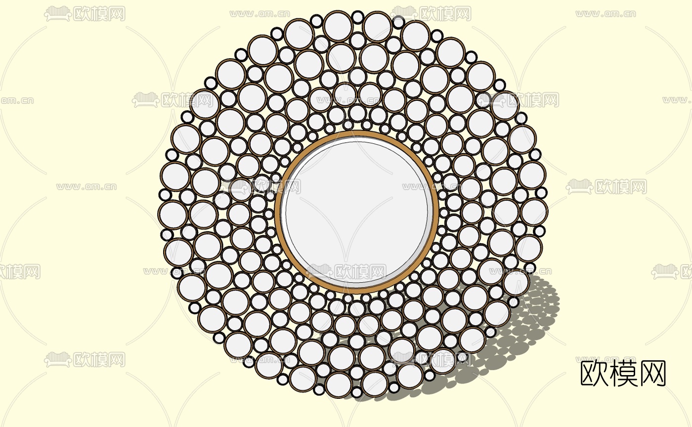 现代金属挂件免费su模型下载