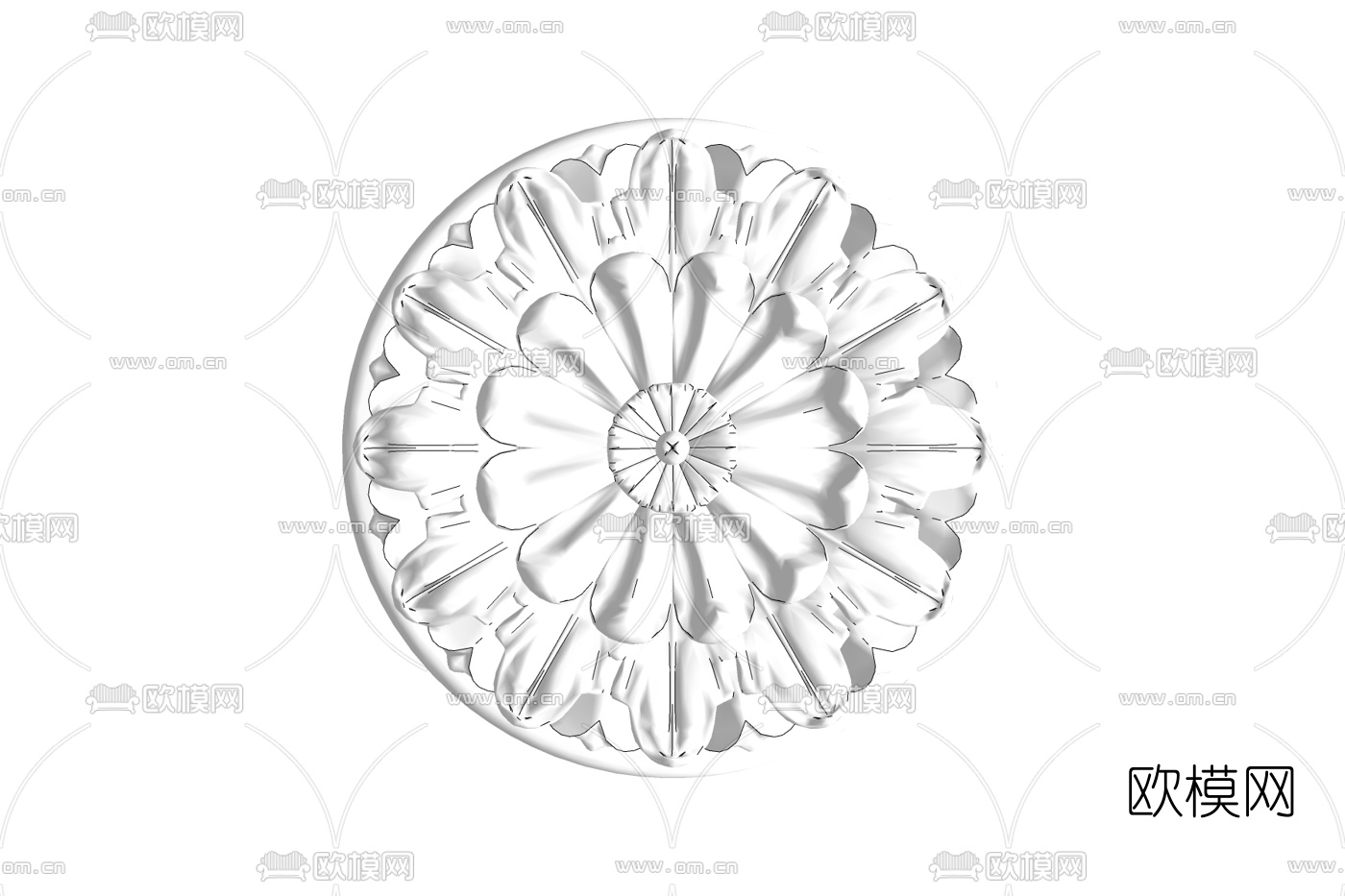 简欧石膏雕花免费su模型下载