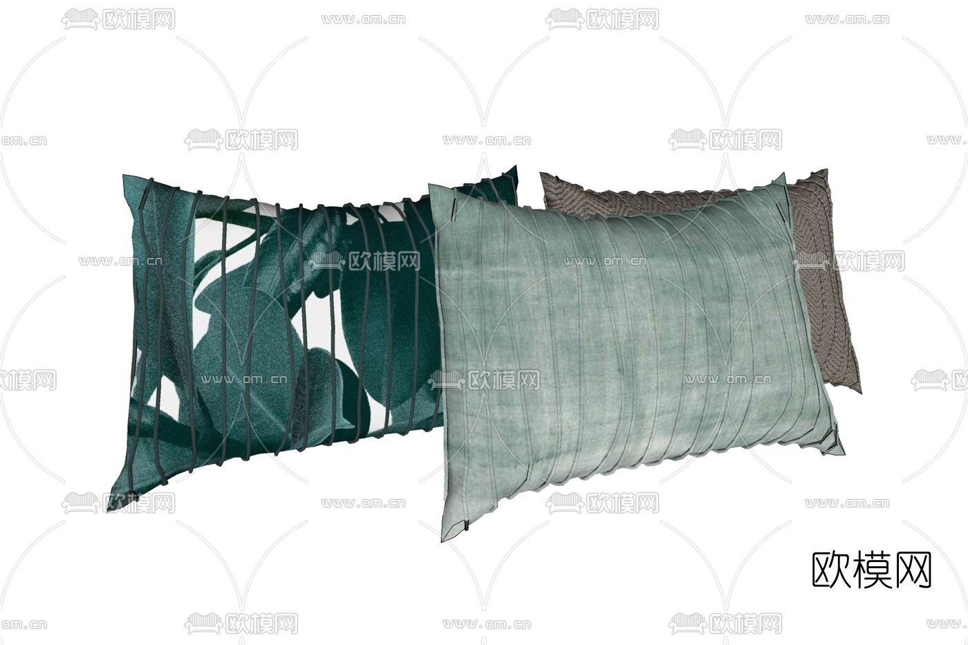 现代布艺条形抱枕免费su模型下载