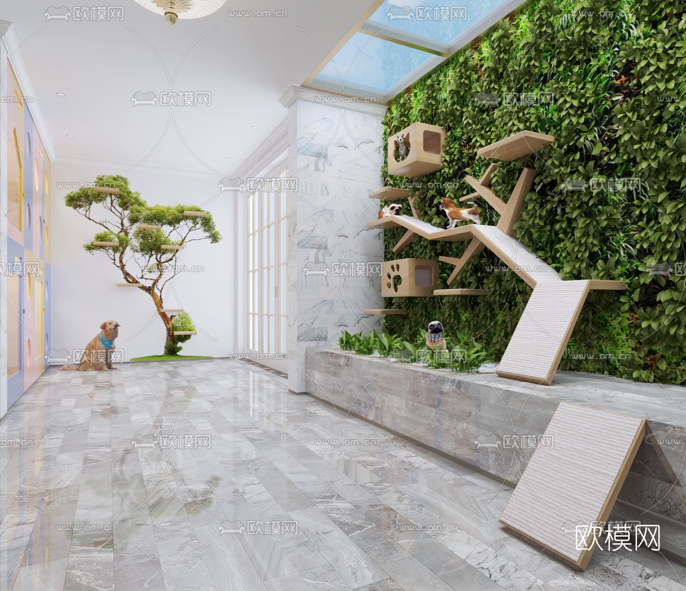 欧式宠物活动区3d模型下载（渲染图2）