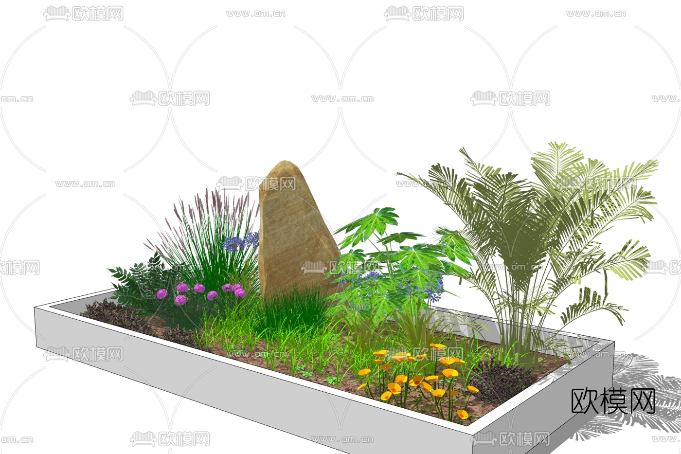 现代花草园艺小品免费su模型