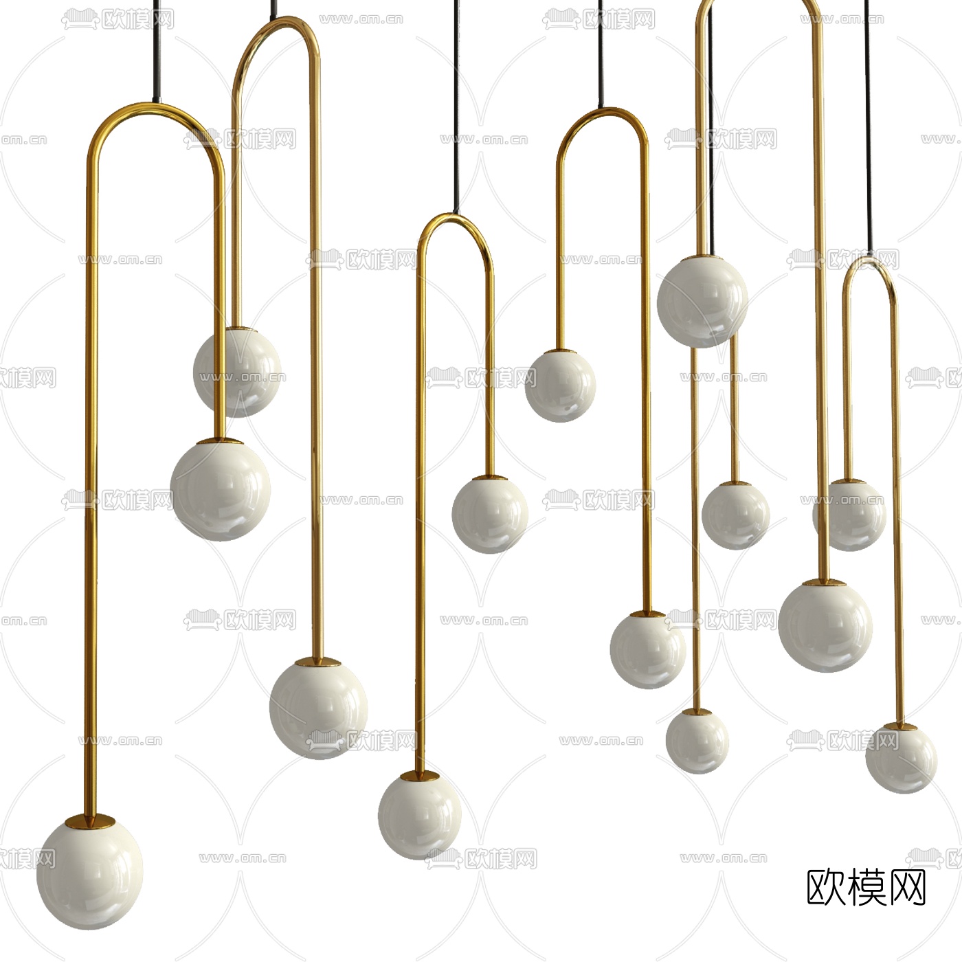 现代金属吊灯3d模型