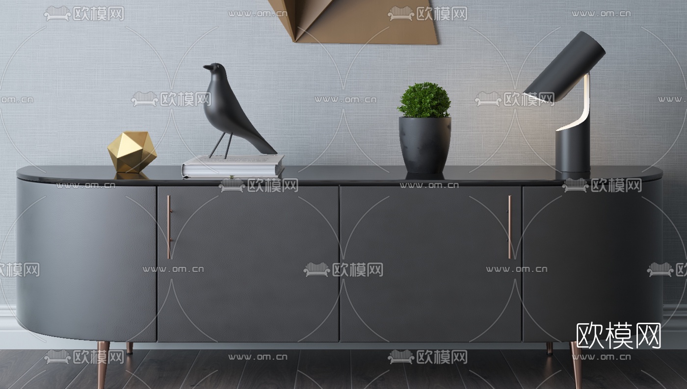 现代烤漆电视柜3d模型