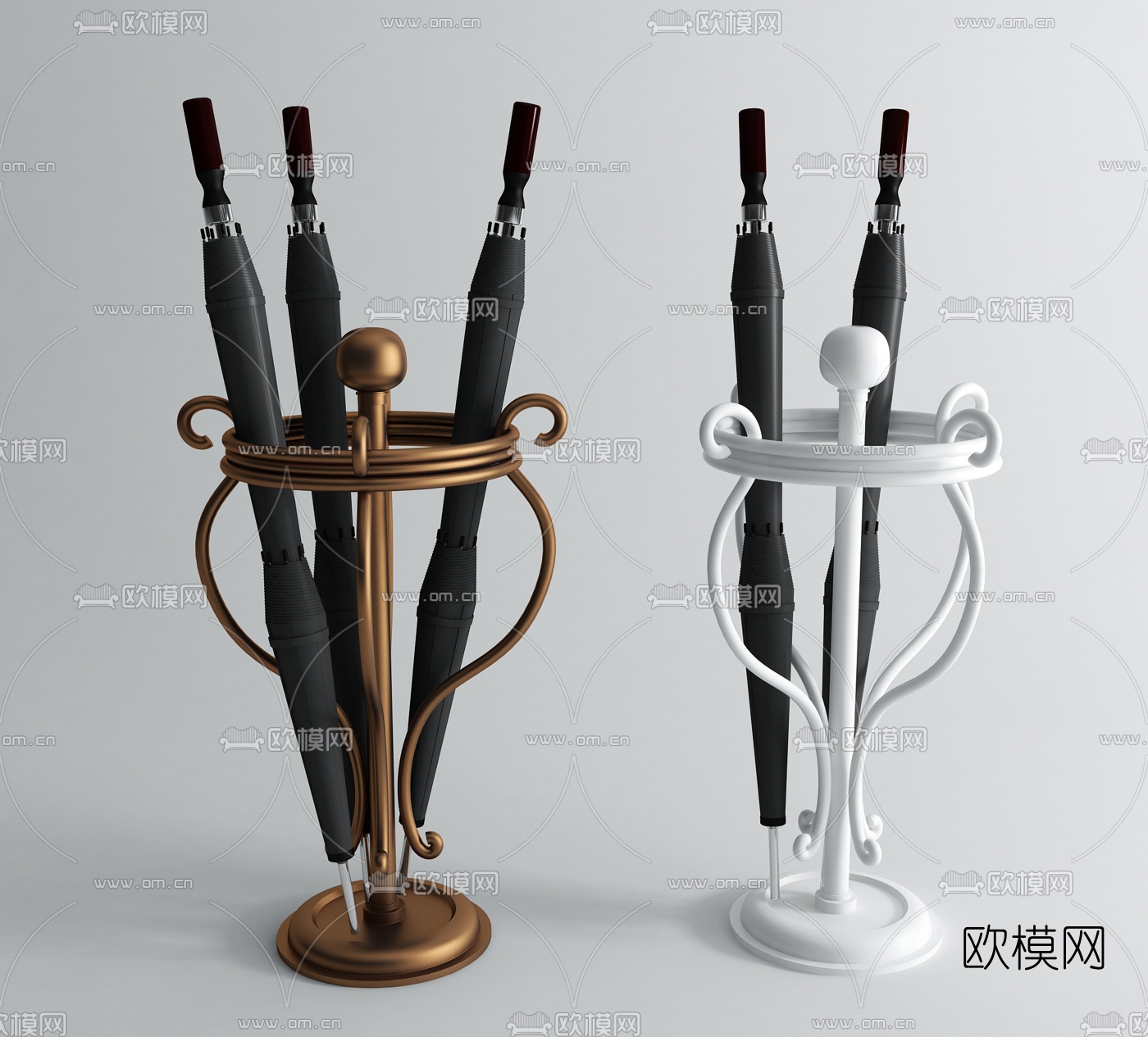 简欧雨伞雨伞架3d模型