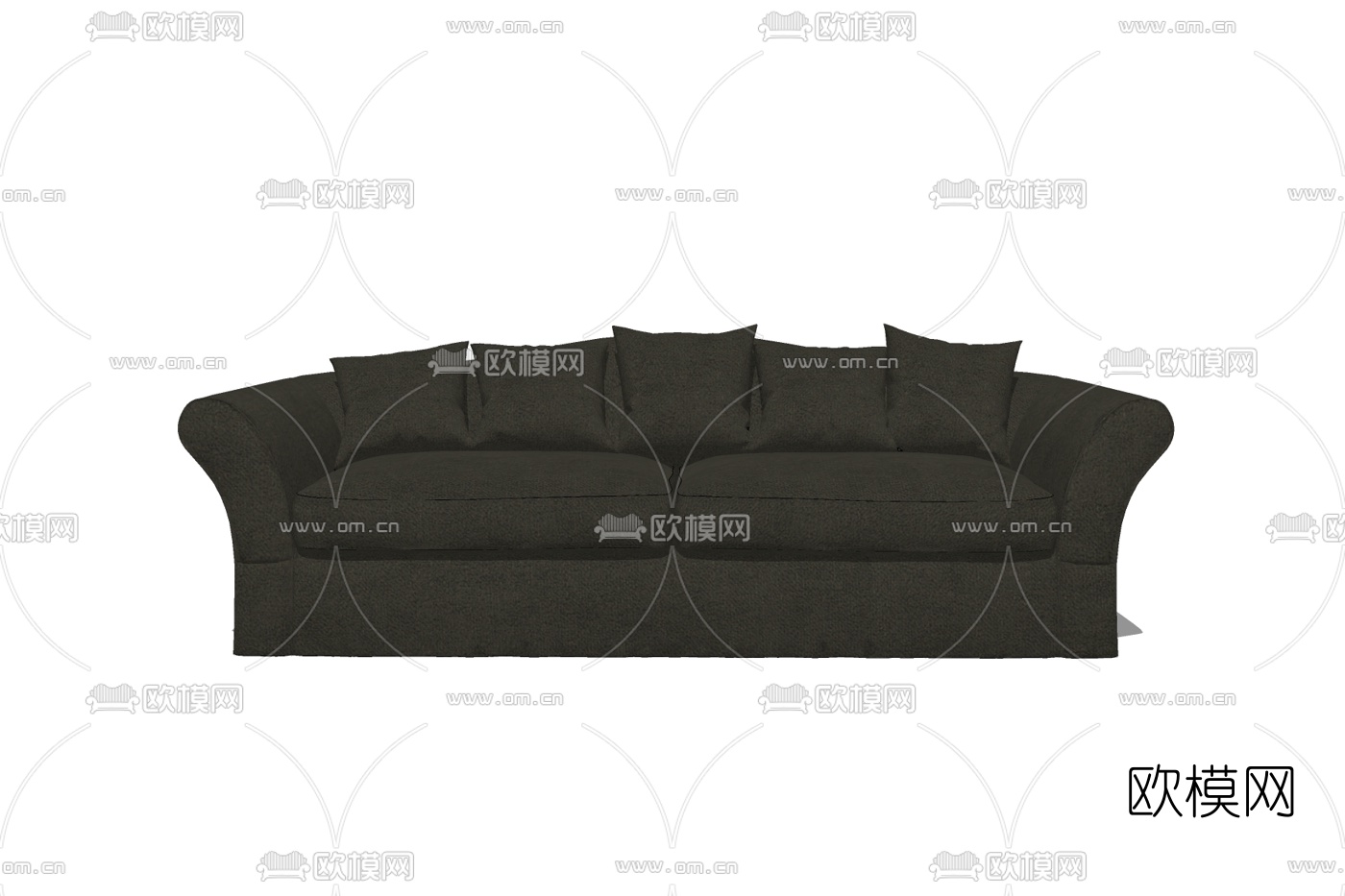现代布艺双人沙发免费su模型下载
