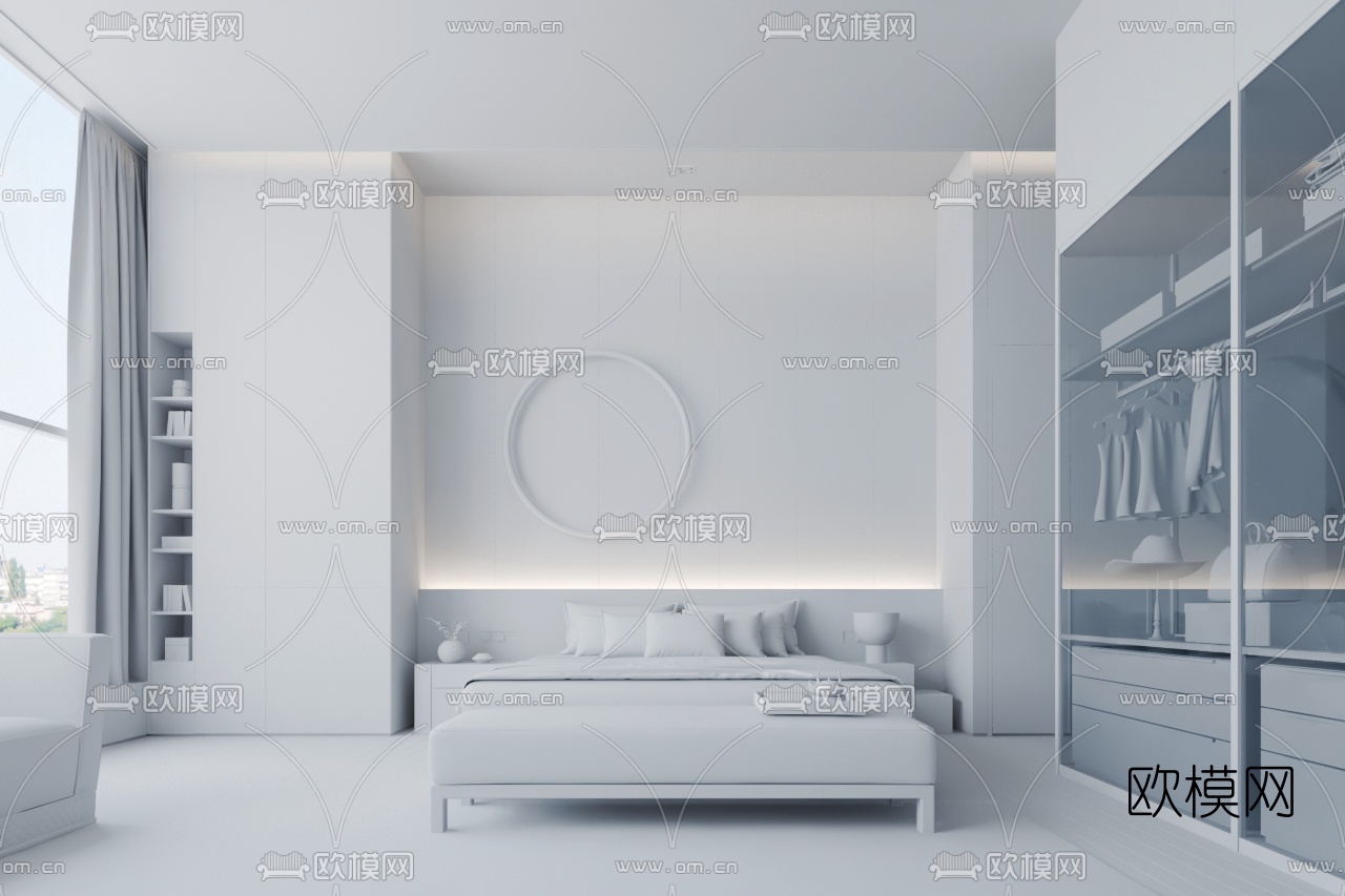 DIA丹健设计 现代卧室主人房3d模型