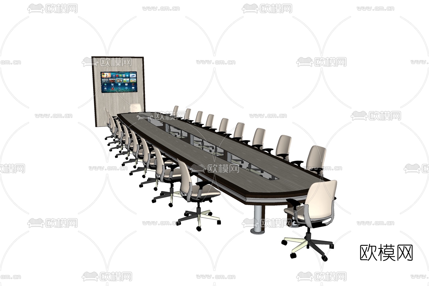 现代会议桌免费su模型下载