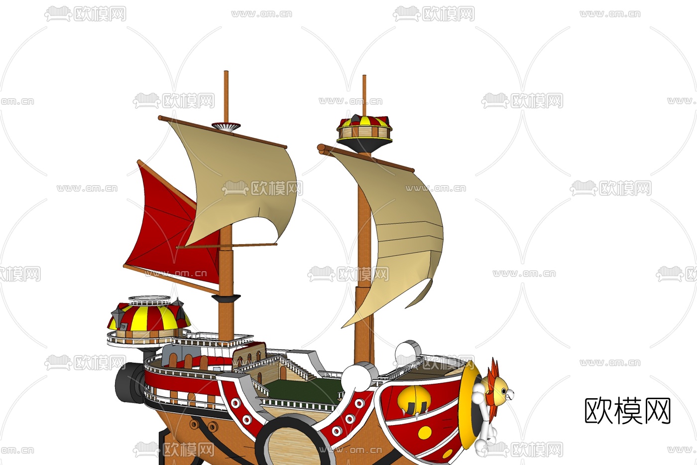 现代海盗船桑尼号免费su模型下载