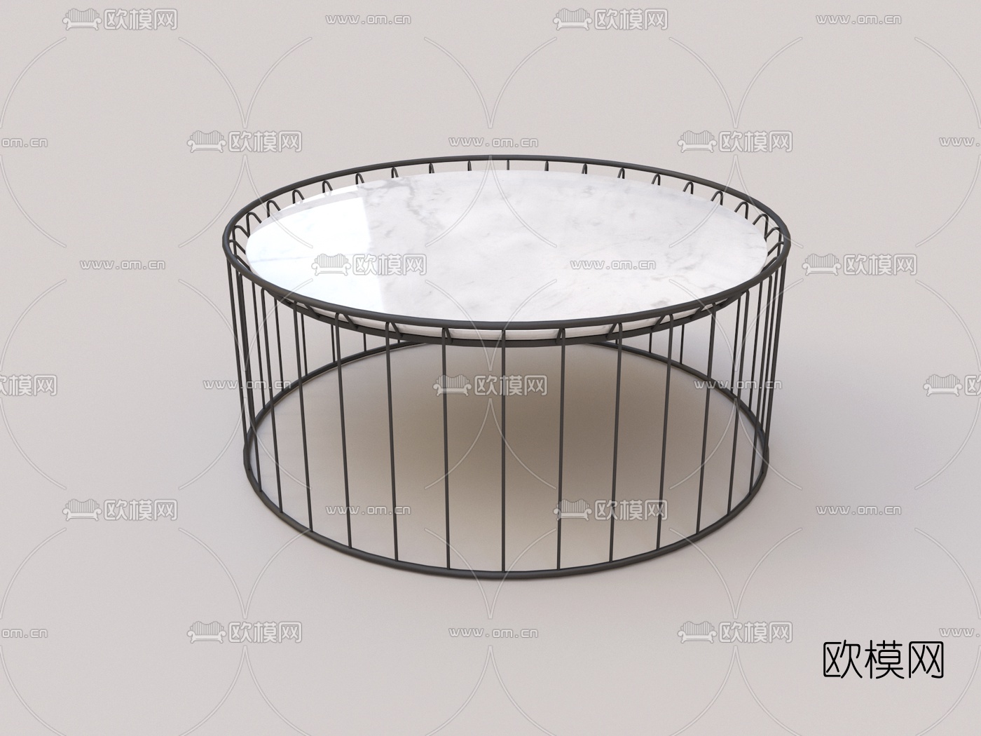 手取网 现代圆形铁艺茶几3d模型