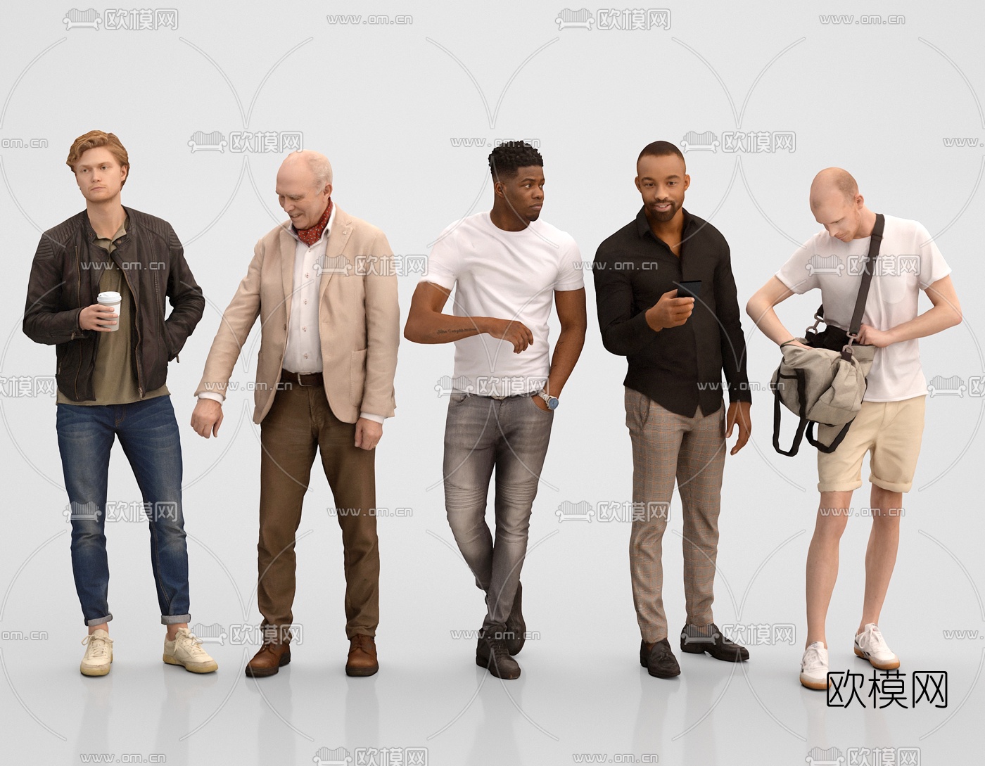 欧式时尚男性人物3d模型下载
