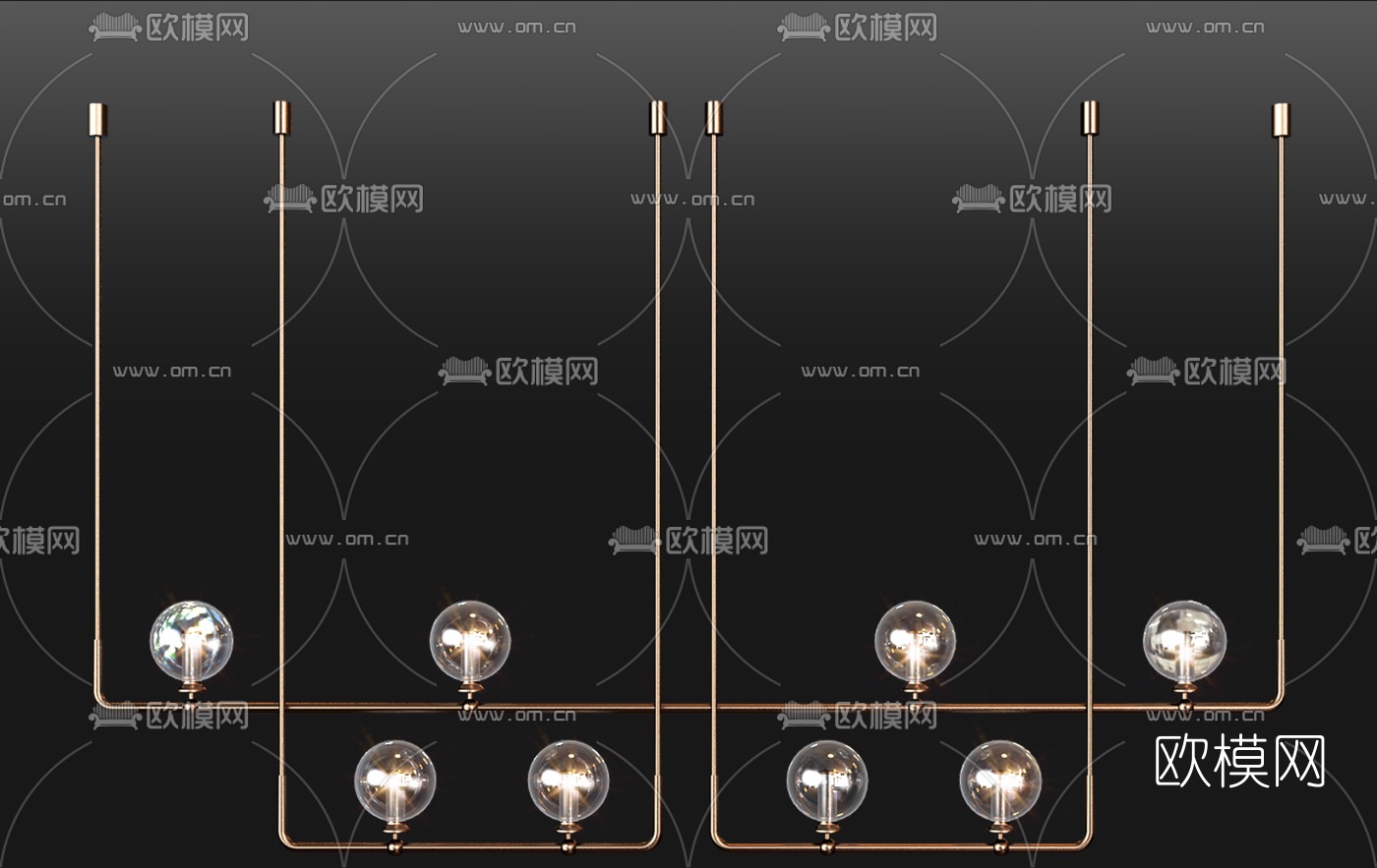 现代玻璃吊灯组合3d模型