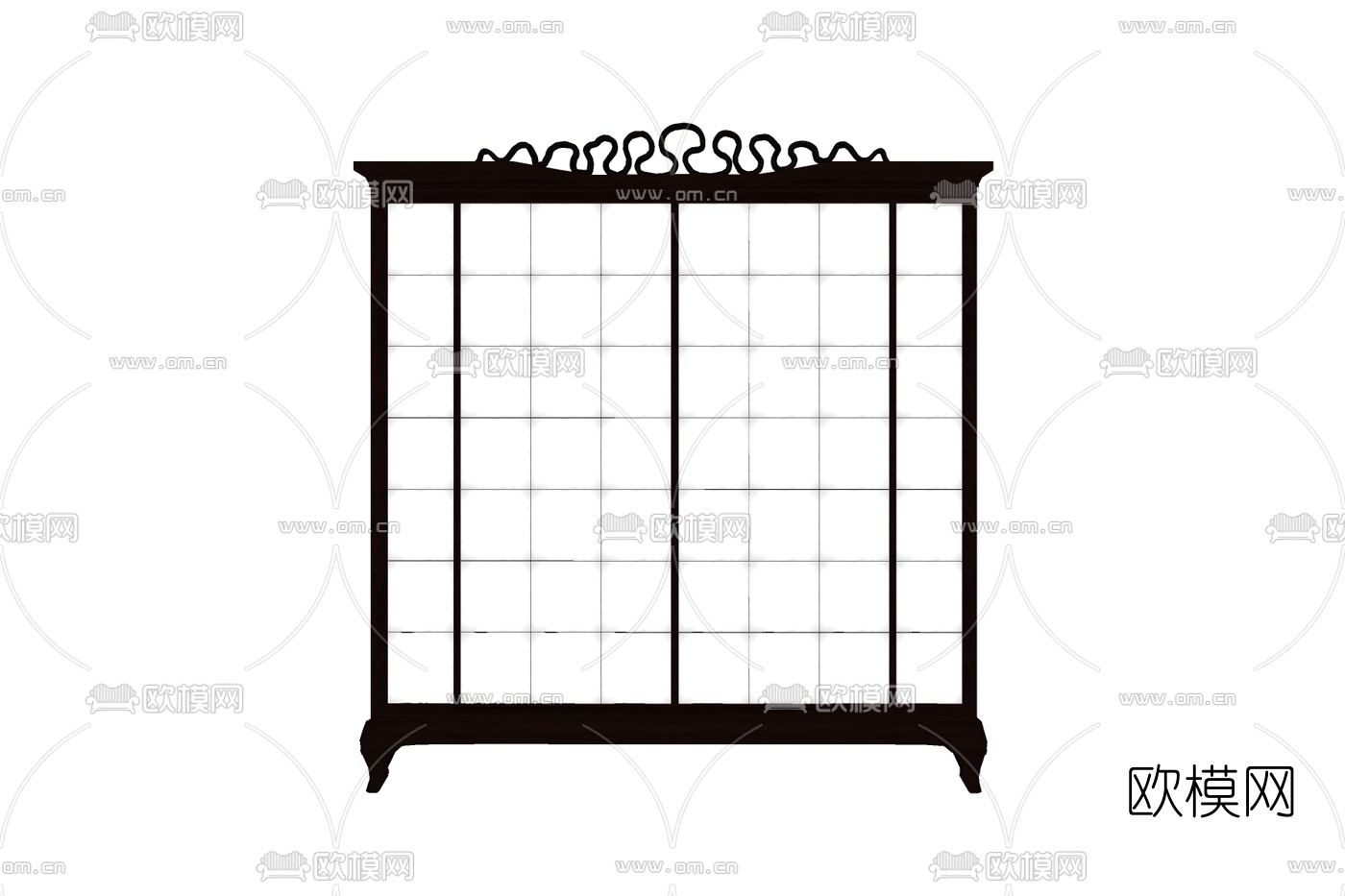 简欧实木衣柜免费su模型下载