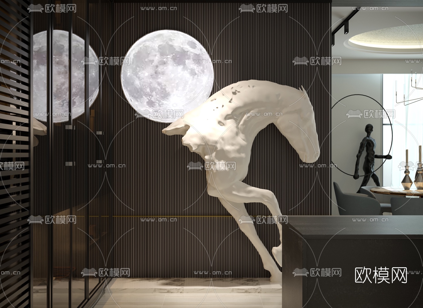 现代公寓玄关过道3d模型