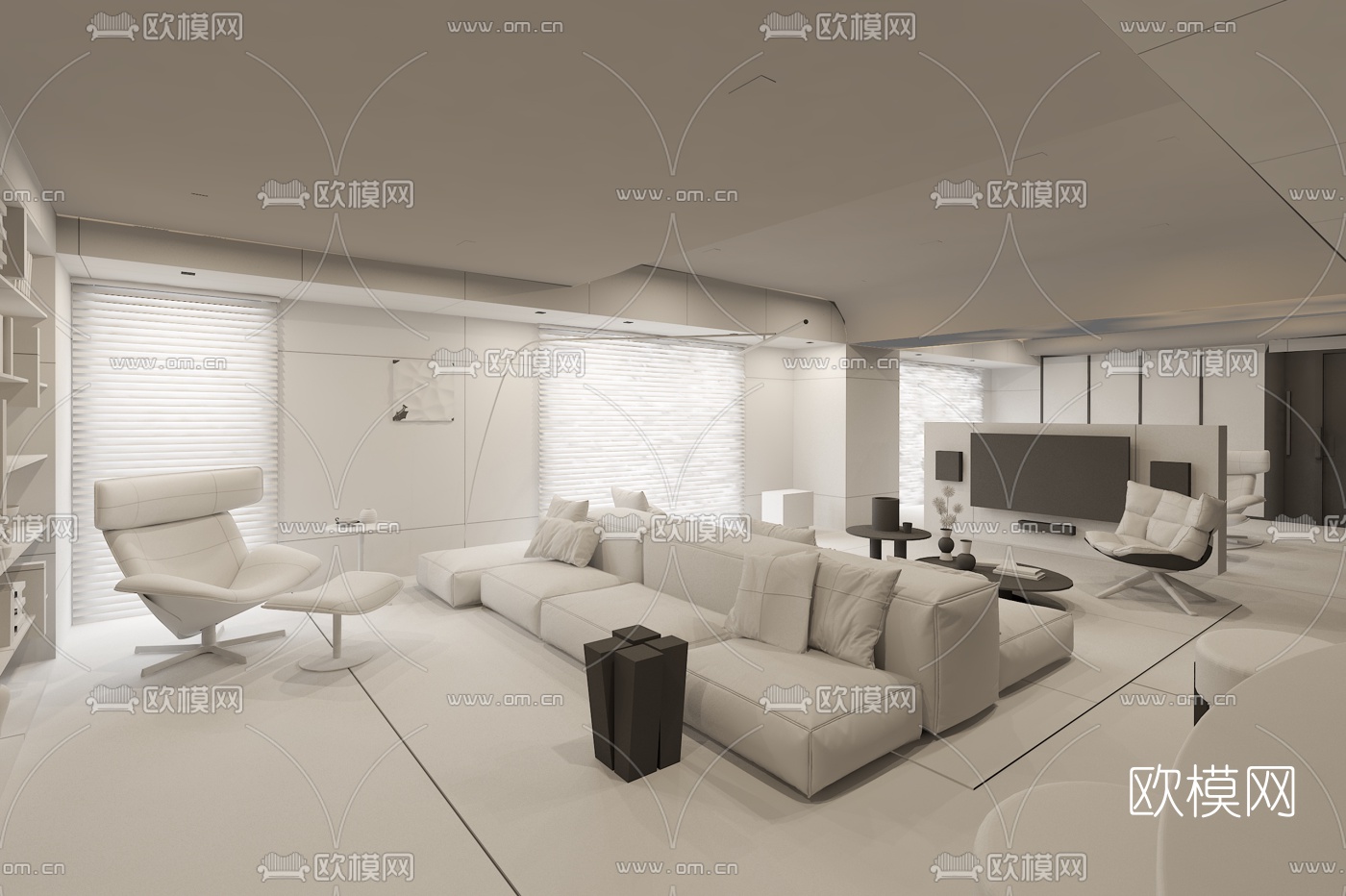 近境设计 现代台式客厅3d模型