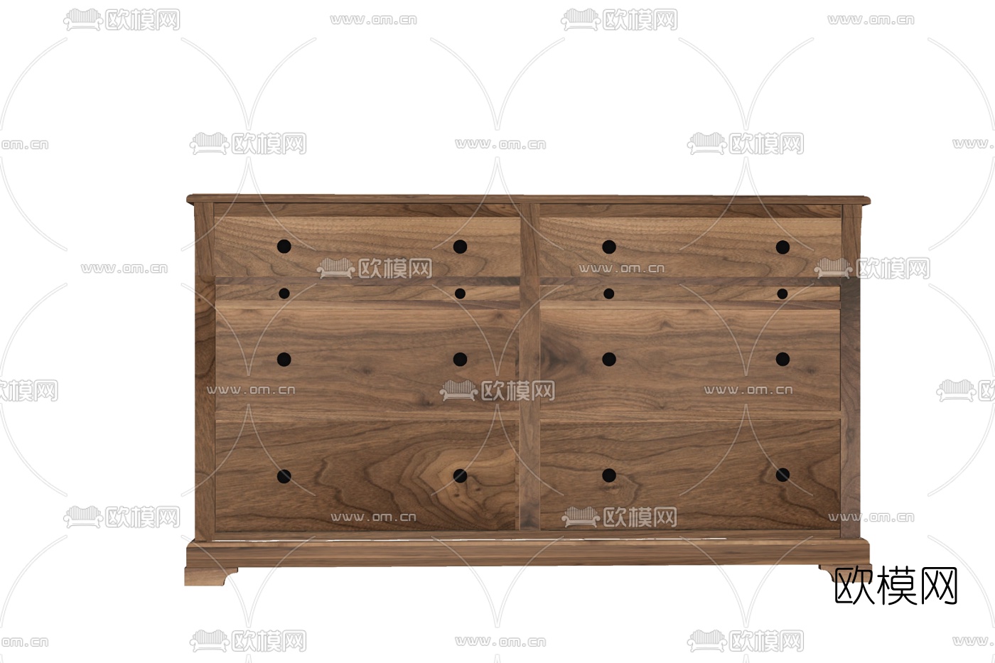 现代实木边柜免费su模型下载