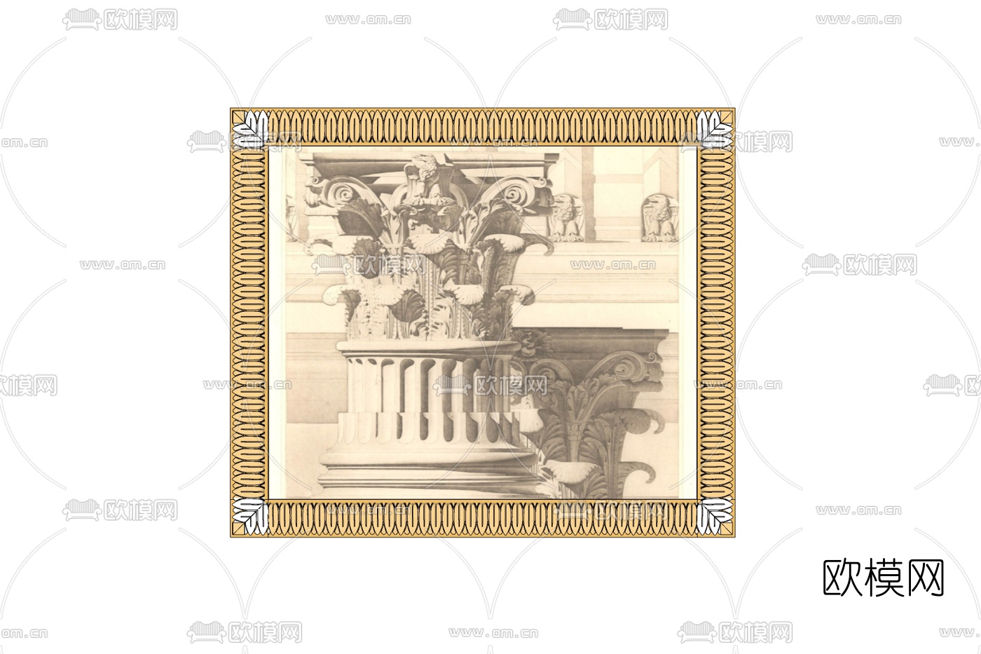 欧式盆栽装饰画免费su模型下载