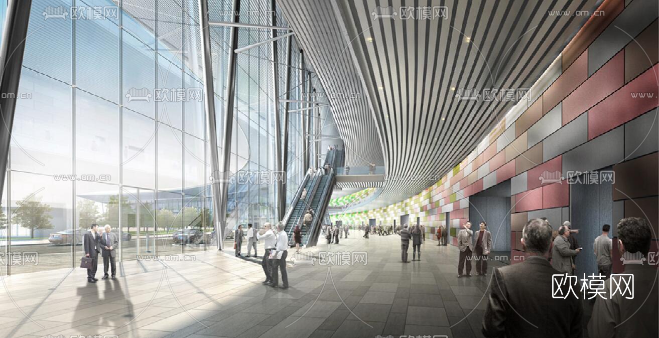 现代会展中心su模型下载（渲染图1）