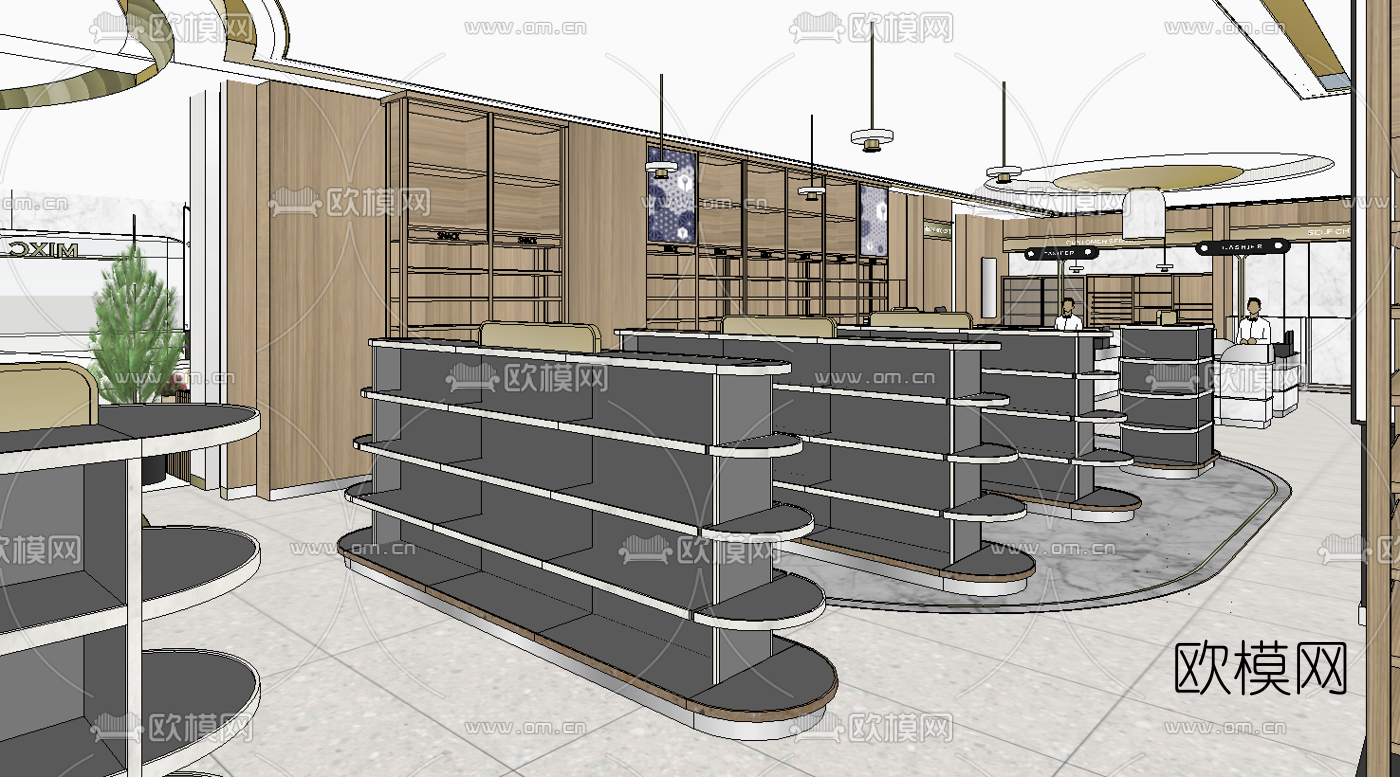 现代百货超市su模型下载（渲染图6）