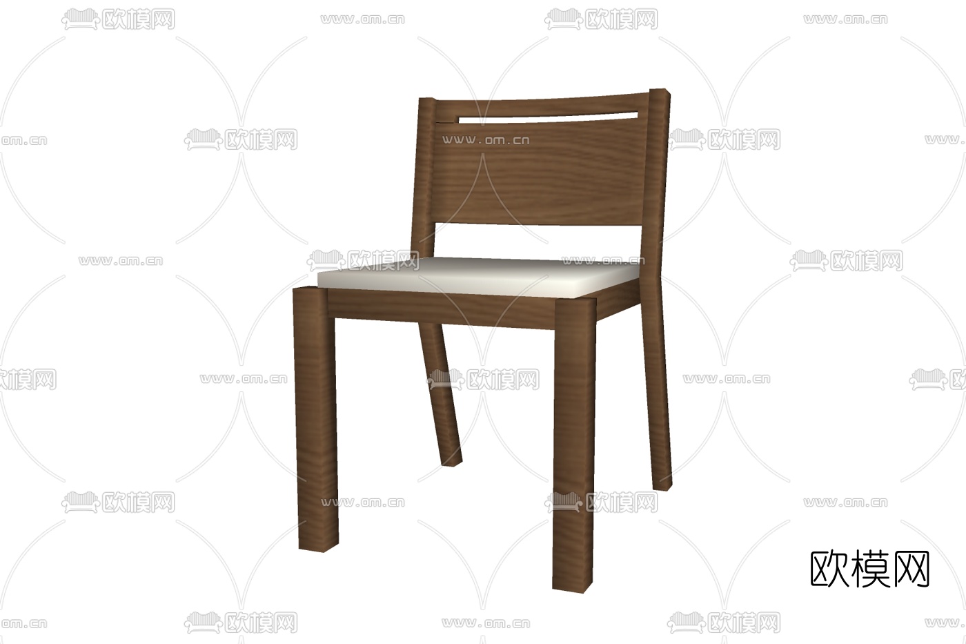 现代实木单椅免费su模型下载
