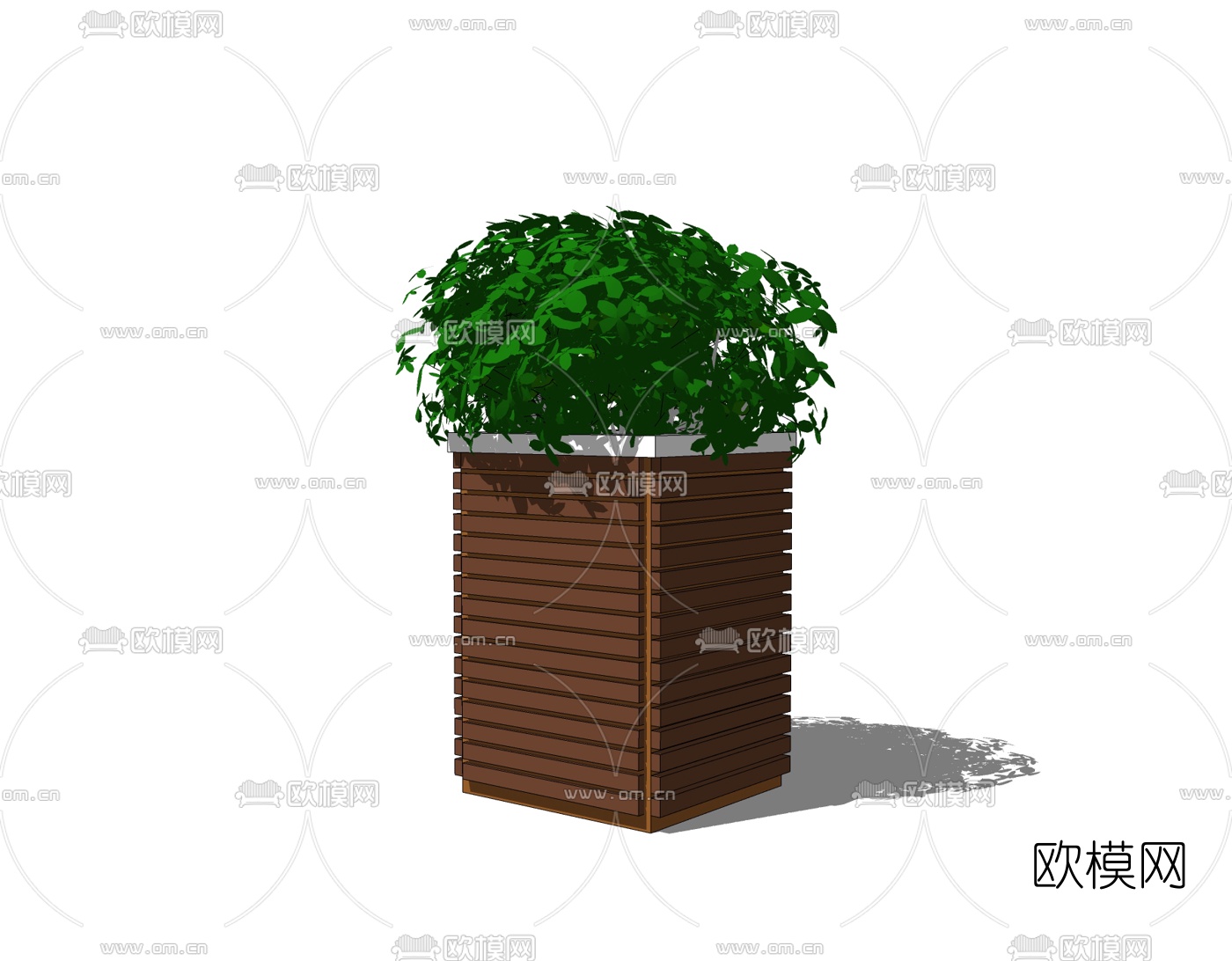 现代花箱盆栽免费su模型下载