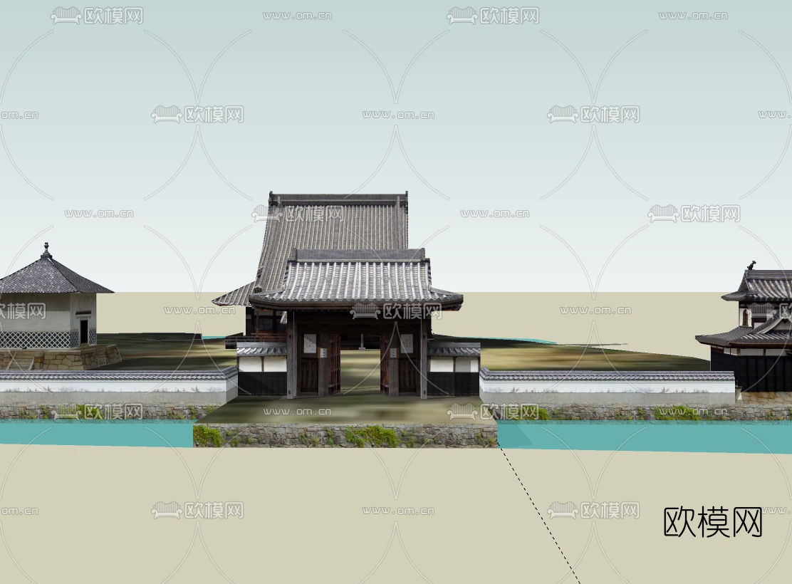 中式鼓楼免费su模型下载