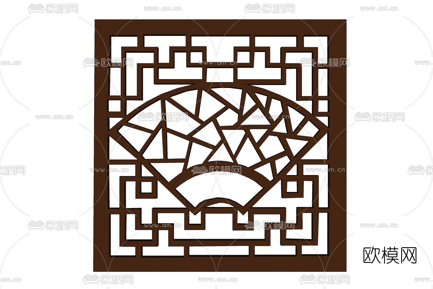 中式窗花免费su模型下载