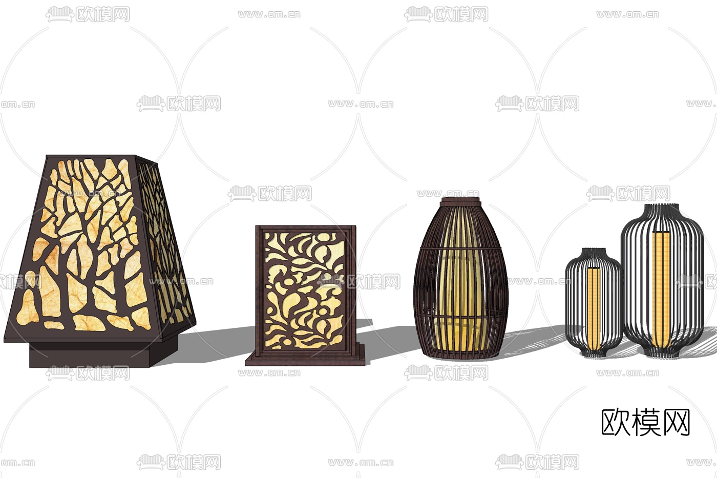 现代景观灯免费su模型下载