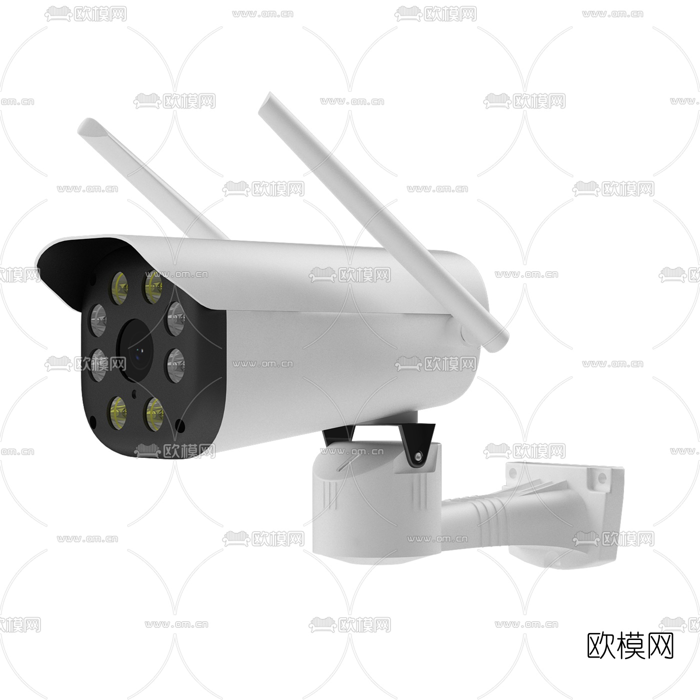现代摄像头枪机云台支架监控3d模型