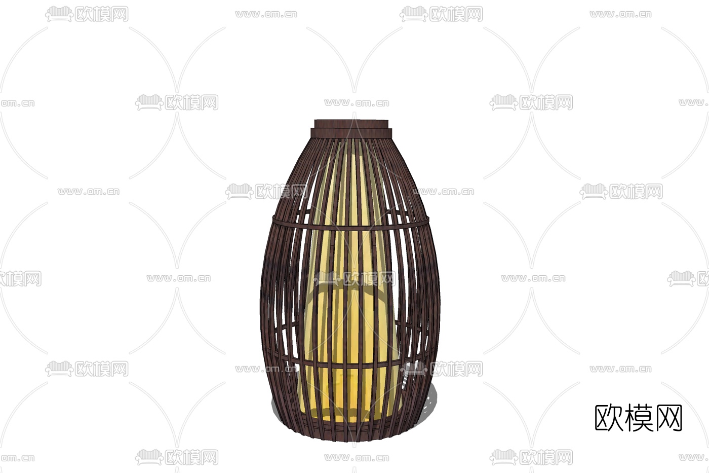 中式实木草坪灯免费su模型下载