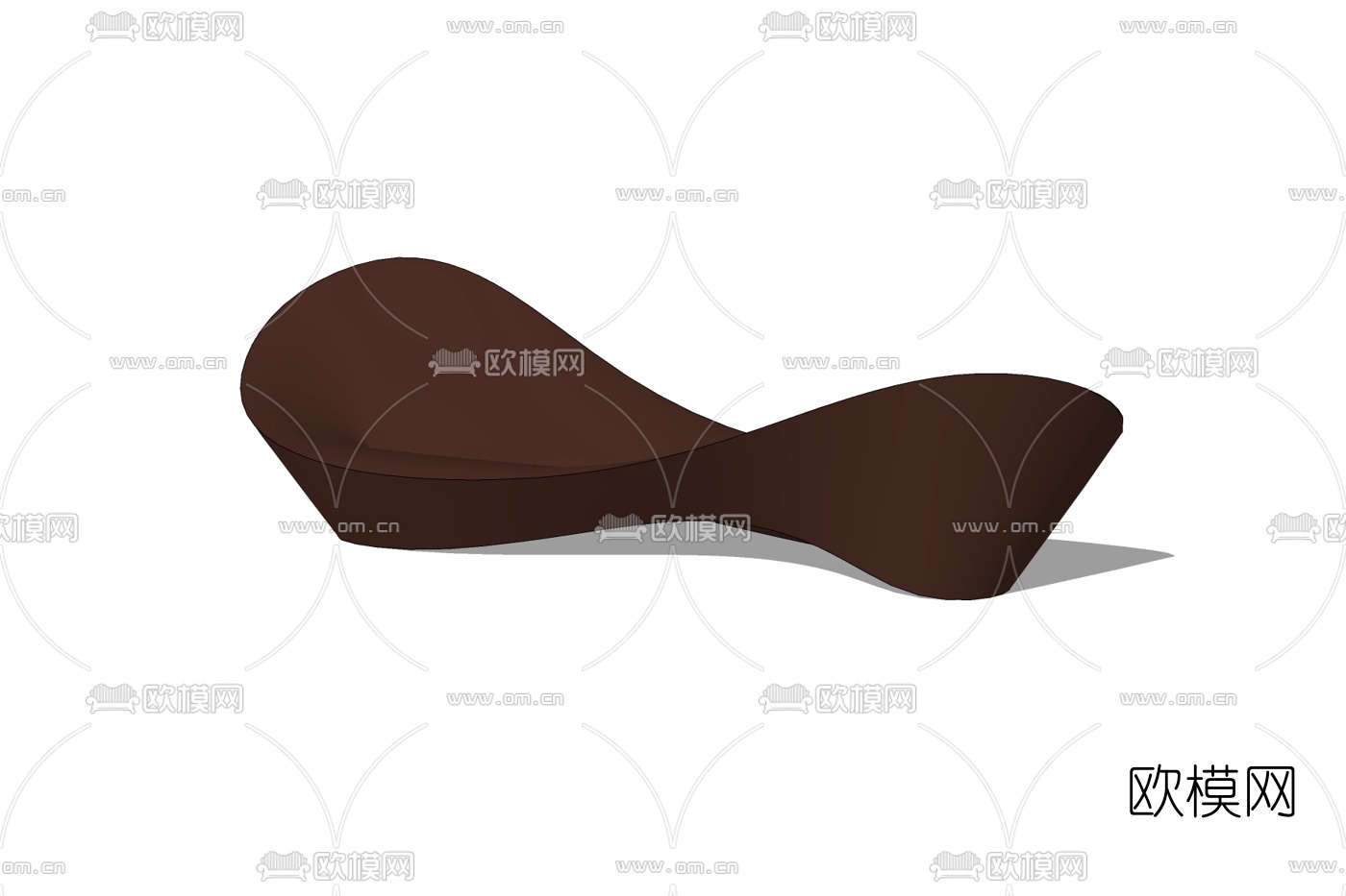 现代公园实木公用椅免费su模型下载