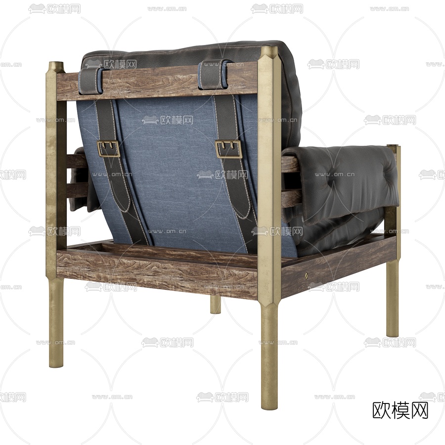 Giorgetti 北欧皮革休闲椅3d模型下载（渲染图2）