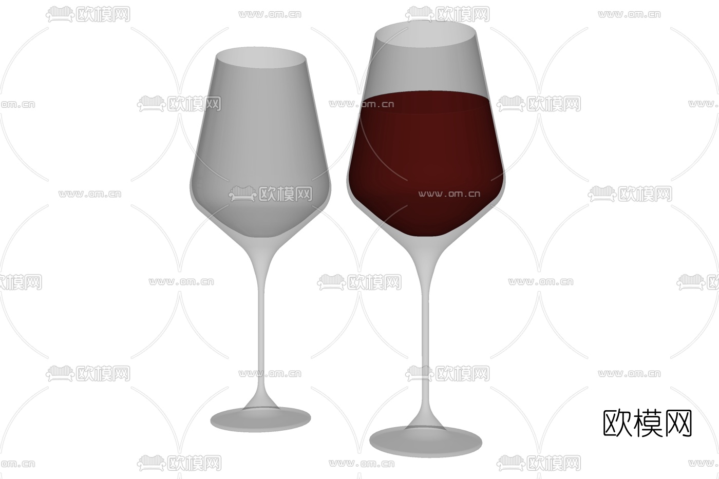 现代红酒杯免费su模型下载