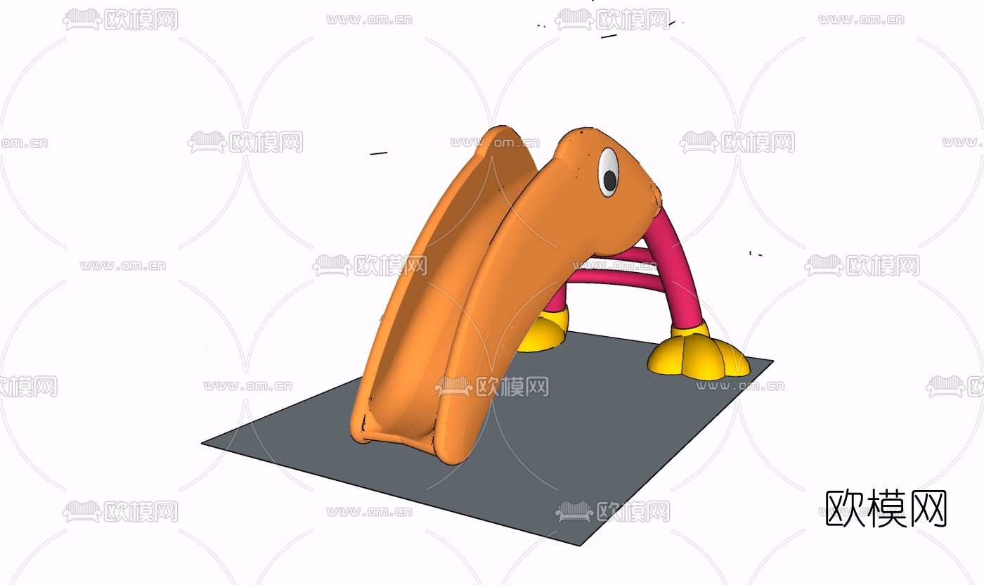 现代滑梯免费su模型下载