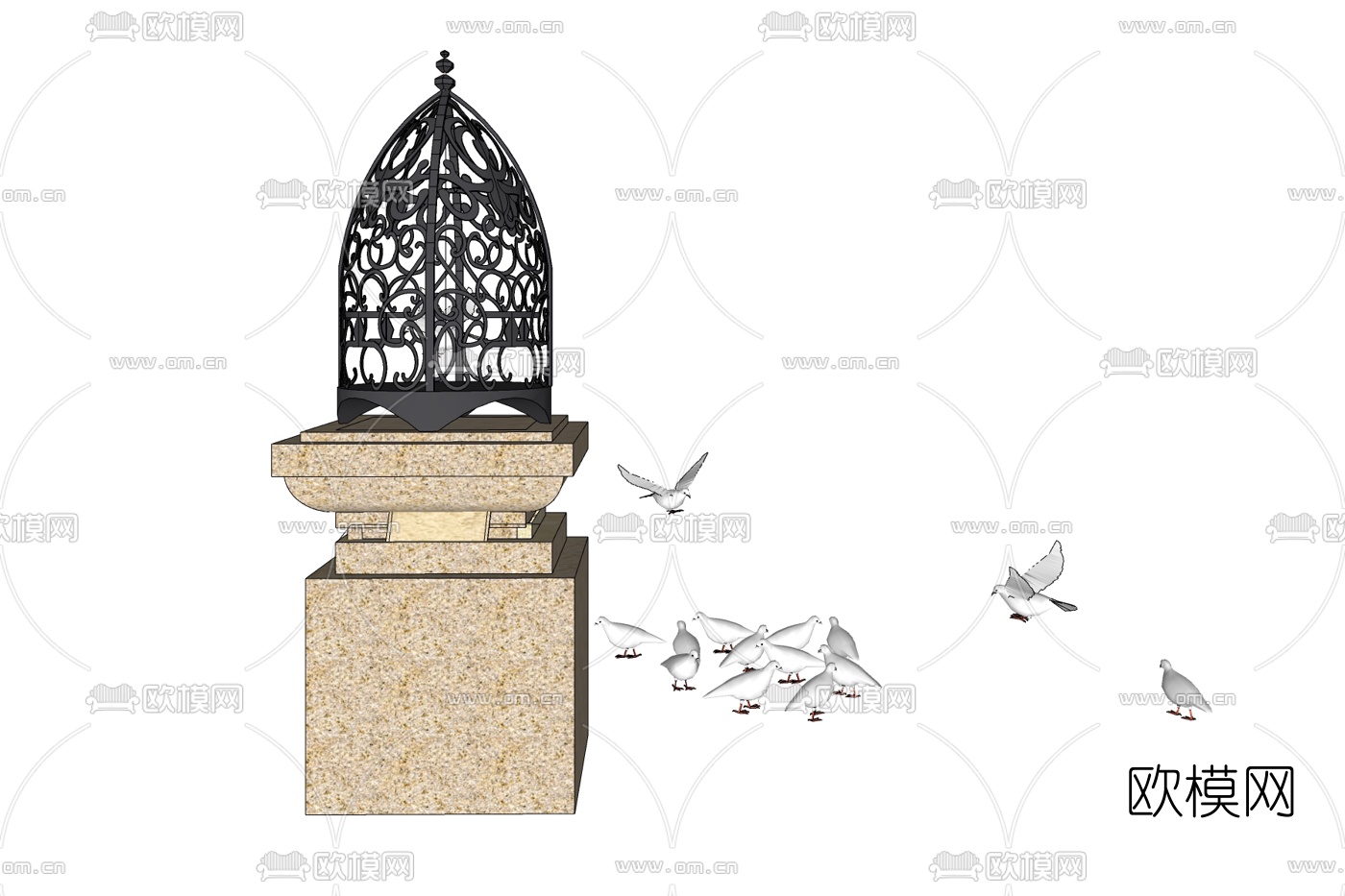 简欧装饰品免费su模型下载