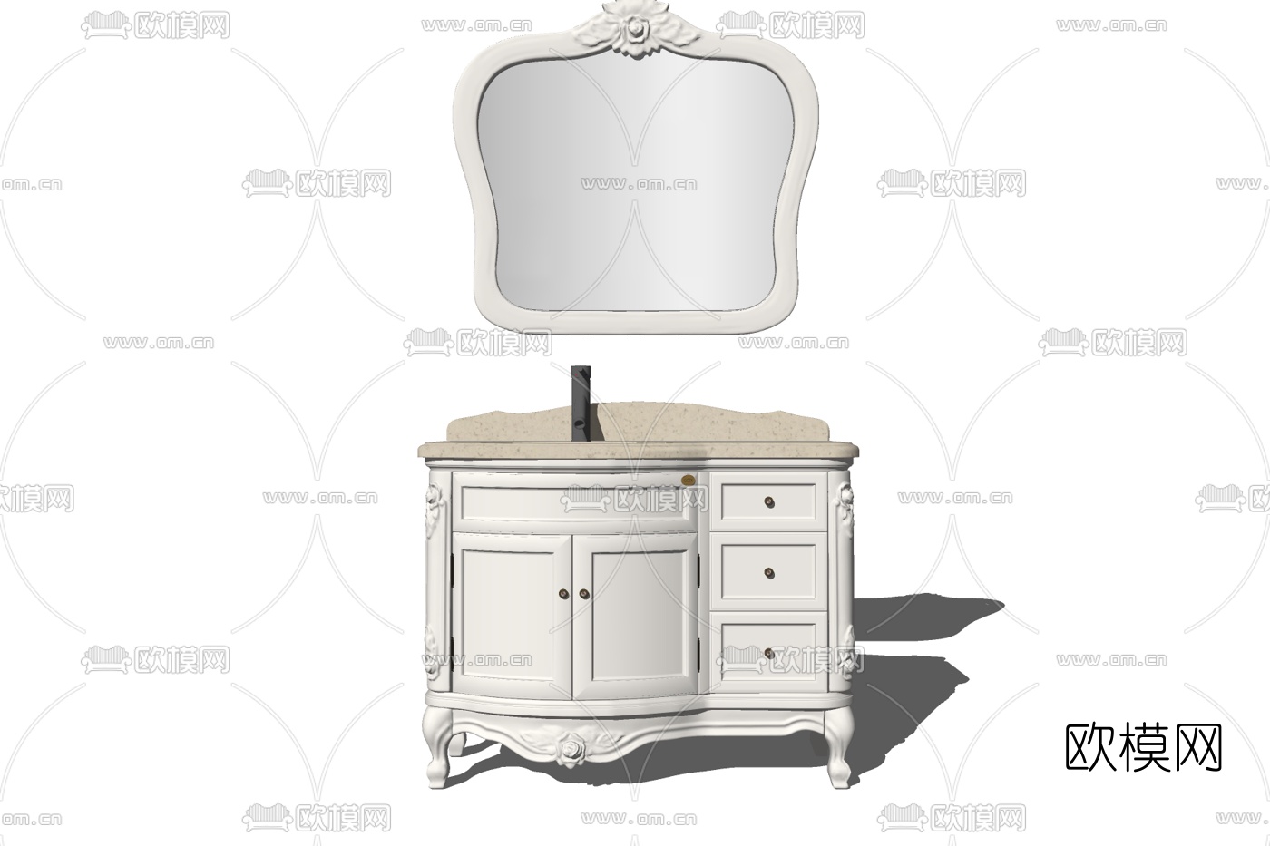 简欧洗手盆免费su模型下载