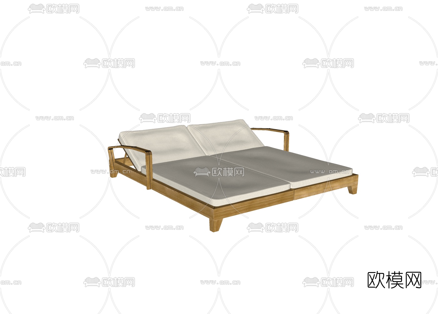 现代双人躺椅免费su模型下载