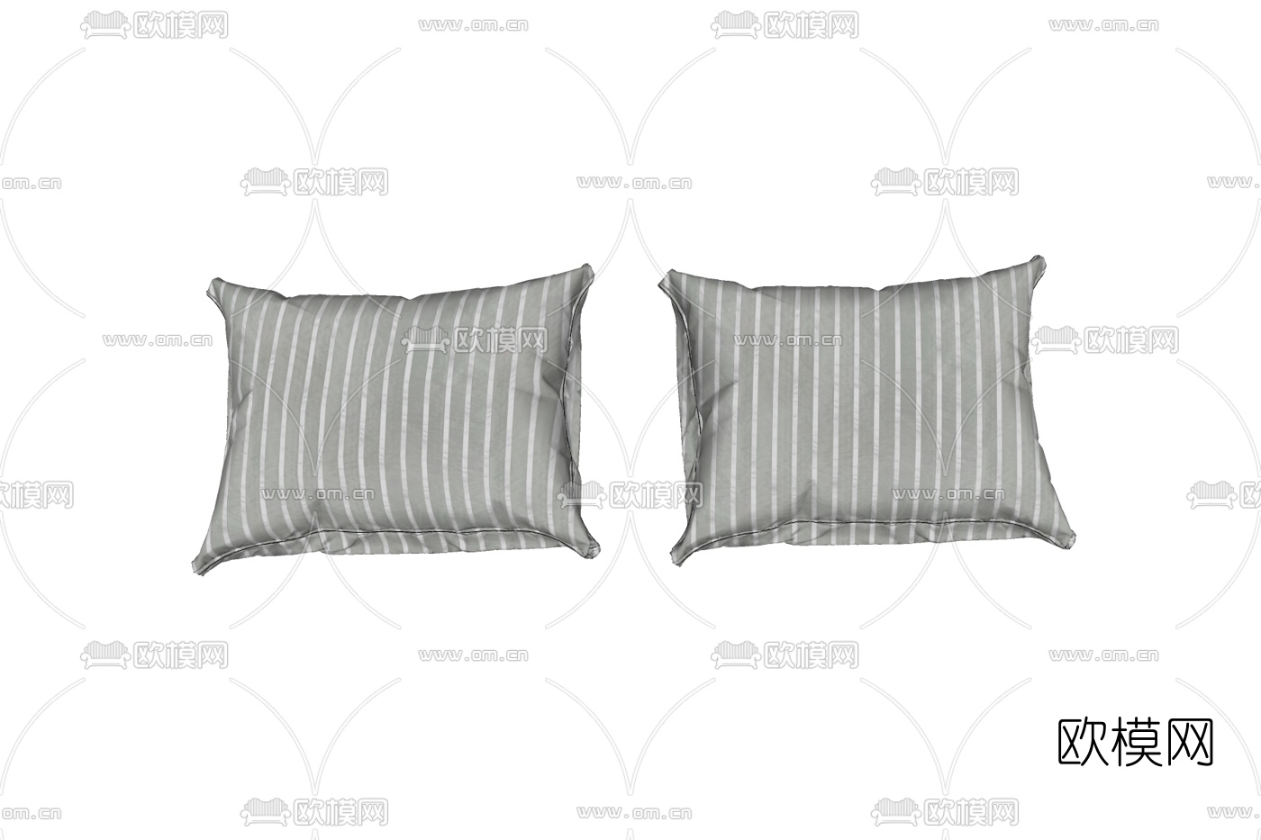 现代布艺枕头免费su模型下载