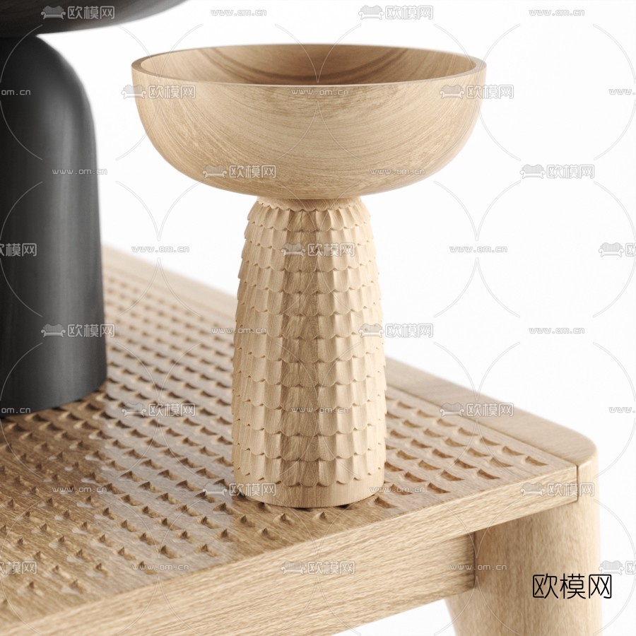 新中式实木器皿3d模型