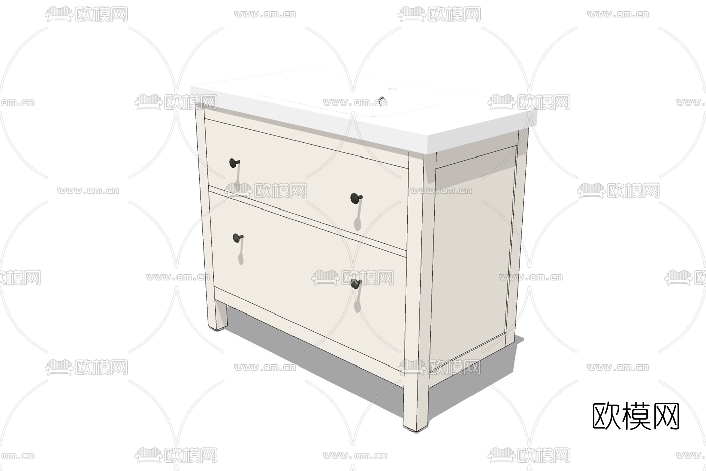 现代端景柜免费su模型下载