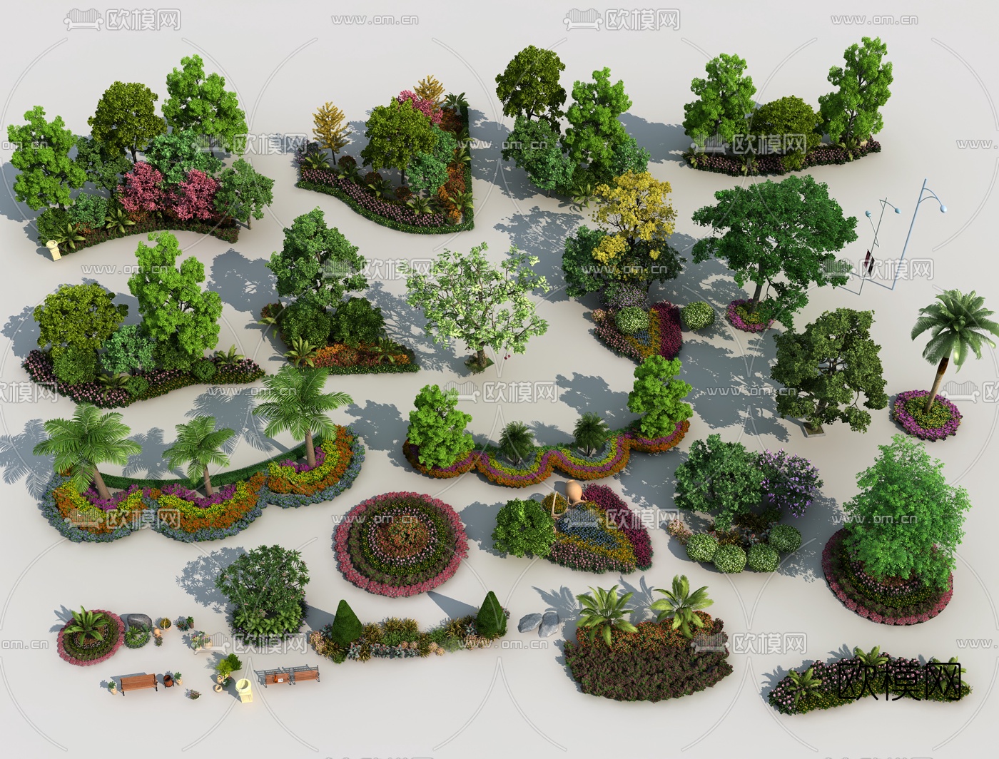 现代植物景观花草3d模型