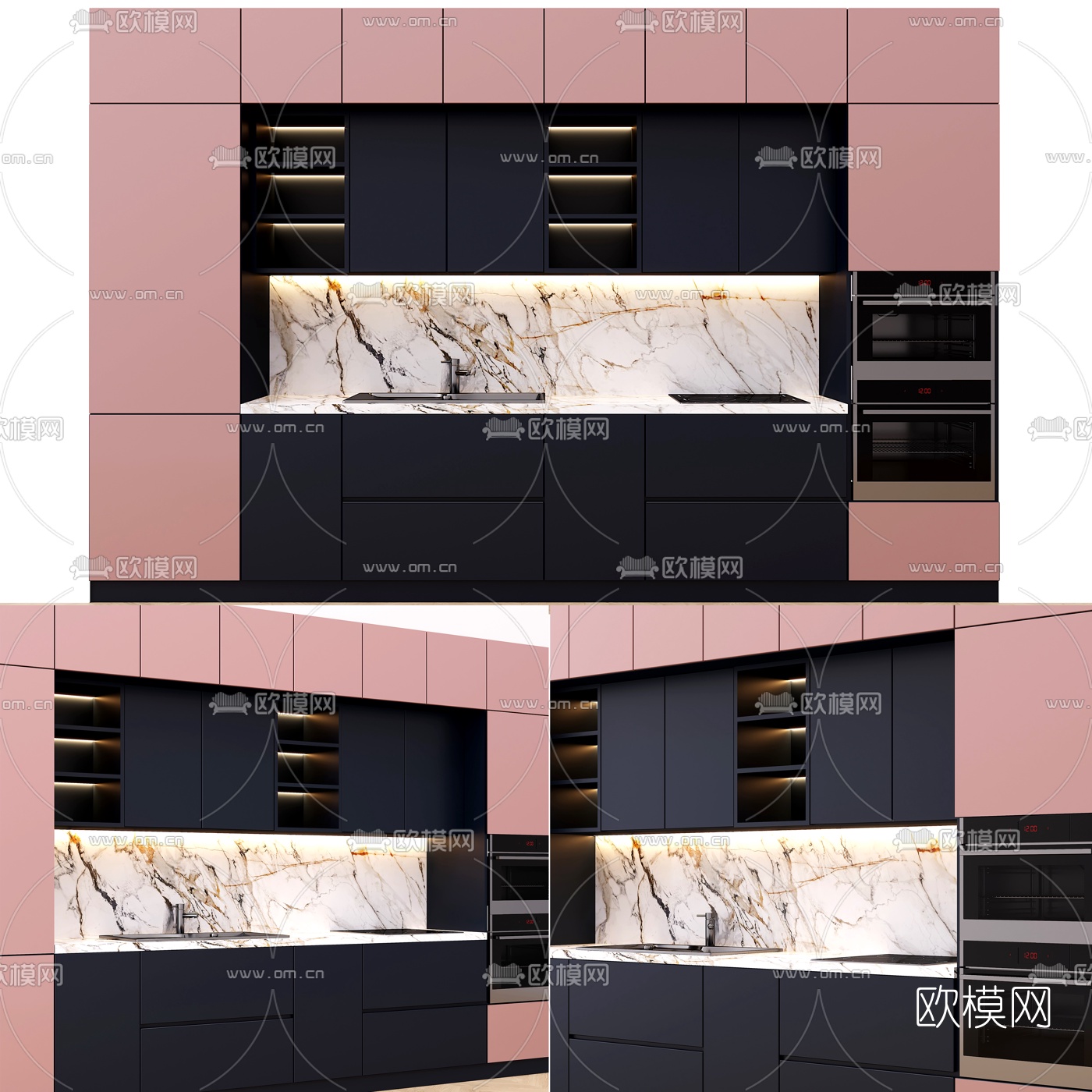 北欧厨房橱柜3d模型下载